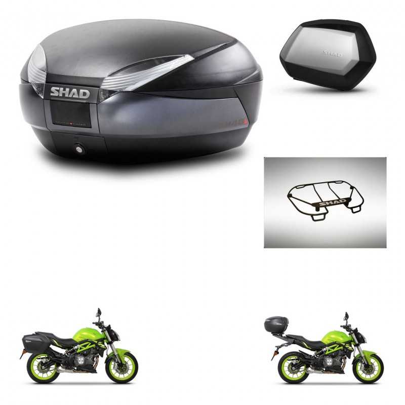 SHAD Side cases + rear trunk + upper rack rack + mounting hardware + 3p hardware SH48 DARK GREY PREMIUM SC SH35 PREMIUM KIT-2731