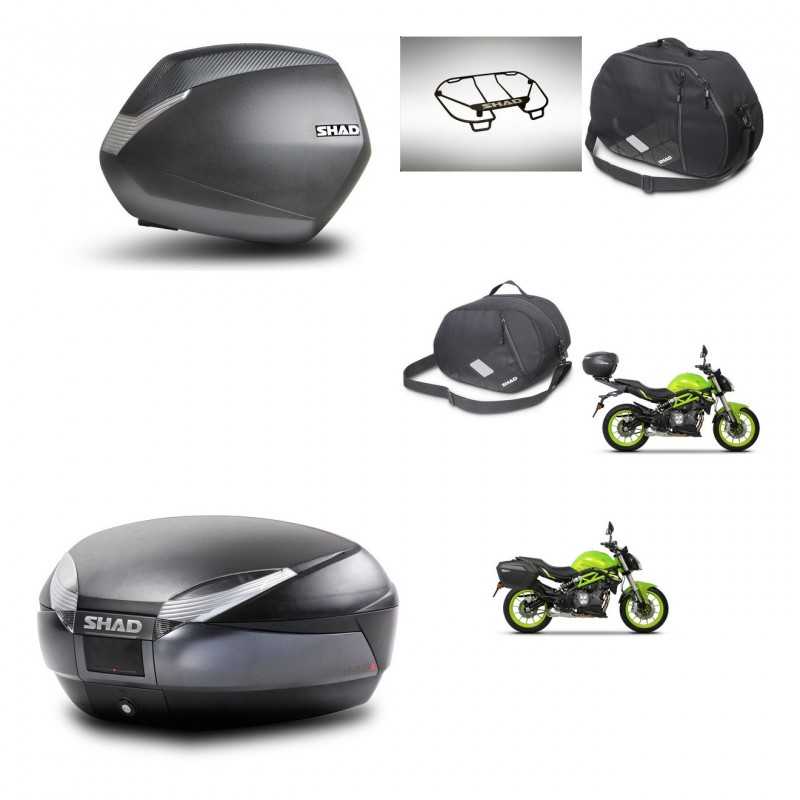 SHAD Baul trasero + maletas laterales accesorios herraje montaje 3p SH36 SH 36 SH48 DARK GREY PREMIUM KIT-273141