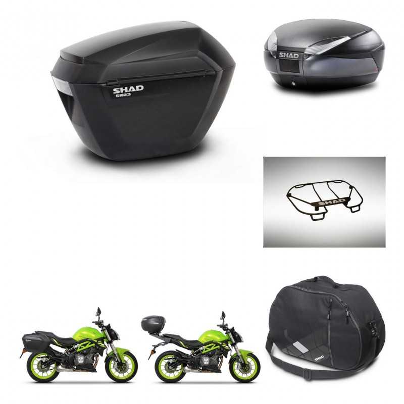 SHAD Rear trunk + side cases + accessories + mounting hardware + 3p hardware SH23 SH48 DARK GREY PREMIUM KIT-273143