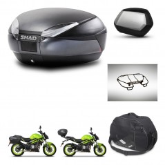 SHAD Maletas laterales + baul trasero accesorios herraje montaje 3p SH48 DARK GREY PREMIUM SC SH35 KIT-273148