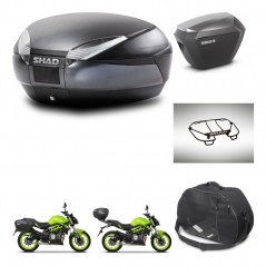 SHAD Side cases + rear trunk + accessories + mounting hardware + 3p hardware SH48 DARK GREY PREMIUM SH23 ALU KIT-273149