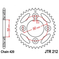JT SPROCKETS Corona 212 steel 37 dientes R21237
