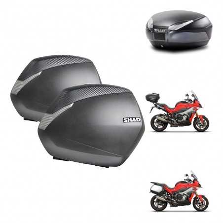 SHAD Rear trunk + side cases + mounting hardware + 3p hardware SH36 SH 36 SH48 DARK GREY PREMIUM KIT-273304