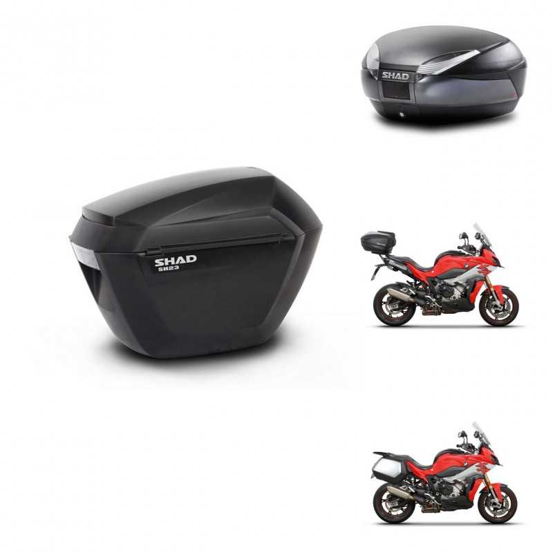 SHAD Rear trunk + side cases + mounting hardware + 3p hardware SH23 SH48 DARK GREY PREMIUM KIT-273305