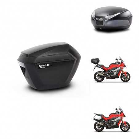 SHAD Baul trasero + maletas laterales herraje montaje 3p SH23 SH48 DARK GREY PREMIUM KIT-273305