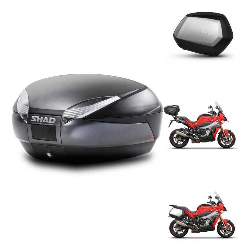 SHAD Side cases + rear trunk + mounting hardware + 3p hardware SH48 DARK GREY PREMIUM SC SH35 PREMIUM KIT-273310