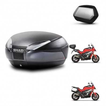 SHAD Maletas laterales + baul trasero herraje montaje 3p SH48 DARK GREY PREMIUM SC SH35 KIT-273310