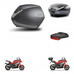 SHAD Baul trasero + maletas laterales luz de freno herraje montaje 3p SH36 SH 36 SH48 DARK GREY PREMIUM KIT-273313