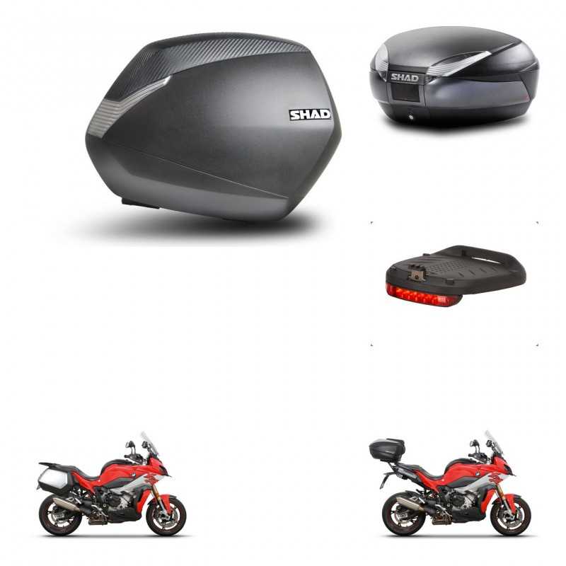 SHAD Baul trasero + maletas laterales luz de freno herraje montaje 3p SH36 SH 36 SH48 DARK GREY PREMIUM KIT-273313