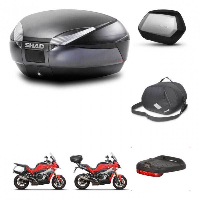 SHAD Maletas laterales + baul trasero accesorios herraje montaje 3p SH48 DARK GREY PREMIUM SC SH35 KIT-273318
