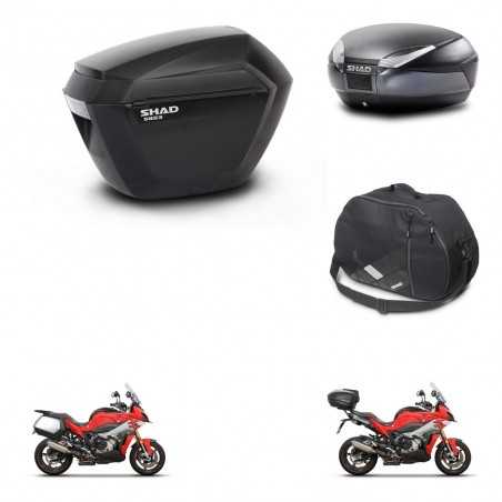 SHAD Baul trasero + maletas laterales bolsa interna herraje montaje 3p SH23 SH48 DARK GREY PREMIUM KIT-273323