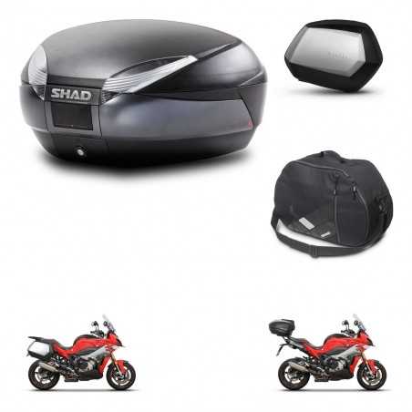 SHAD Maletas laterales + baul trasero bolsa interna herraje montaje 3p SH48 DARK GREY PREMIUM SC SH35 KIT-273328