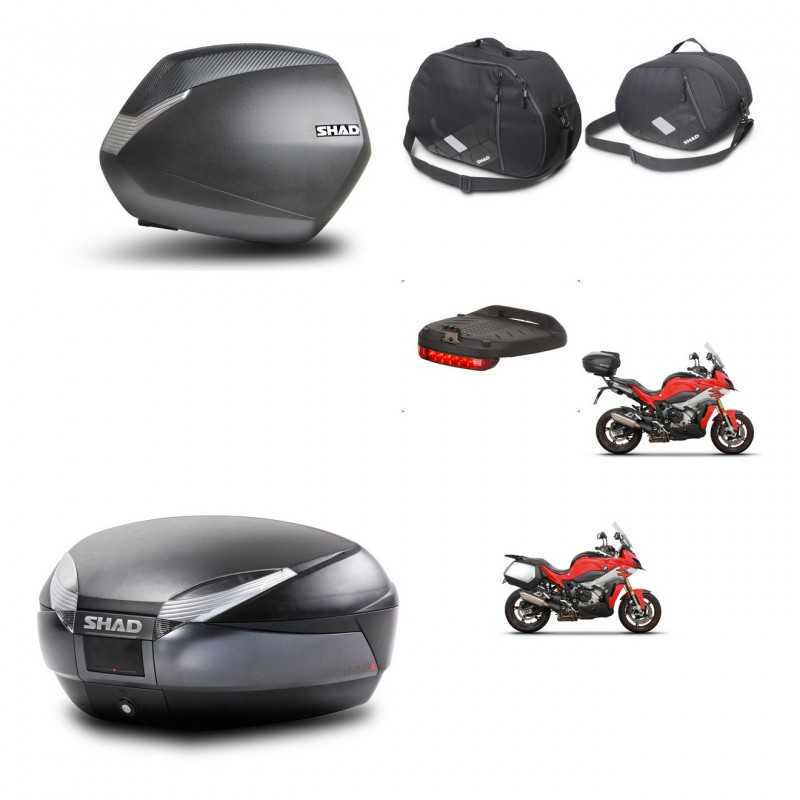 SHAD Baul trasero + maletas laterales accesorios herraje montaje 3p SH36 SH 36 SH48 DARK GREY PREMIUM KIT-273330