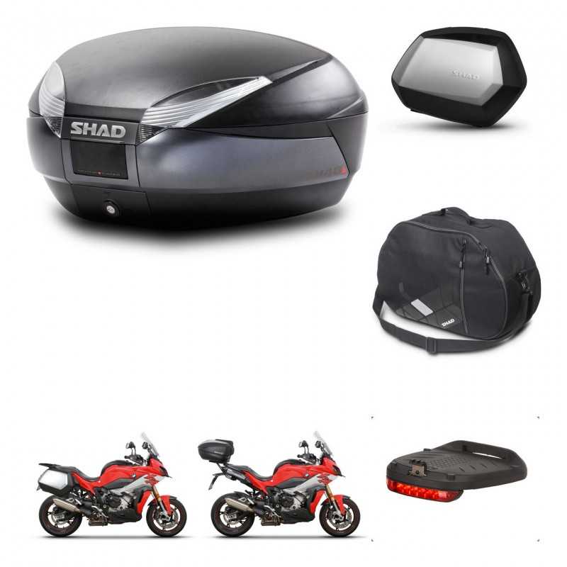 SHAD Maletas laterales + baul trasero accesorios herraje montaje 3p SH48 DARK GREY PREMIUM SC SH35 KIT-273337
