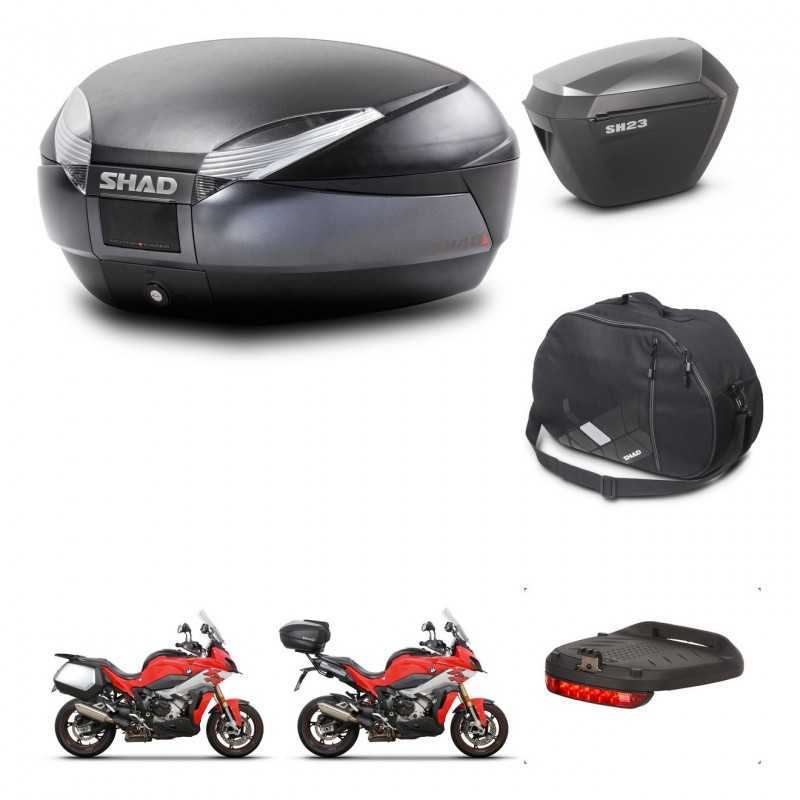 SHAD Maletas laterales + baul trasero accesorios herraje montaje 3p SH48 DARK GREY PREMIUM SH23 ALU KIT-273338