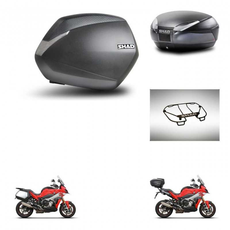 SHAD Rear trunk + side cases + upper rack rack + mounting hardware + 3p hardware SH36 SH 36 SH48 DARK GREY PREMIUM KIT-273340