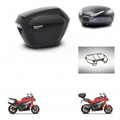 SHAD Rear trunk + side cases + upper rack rack + mounting hardware + 3p hardware SH23 SH48 DARK GREY PREMIUM KIT-273341