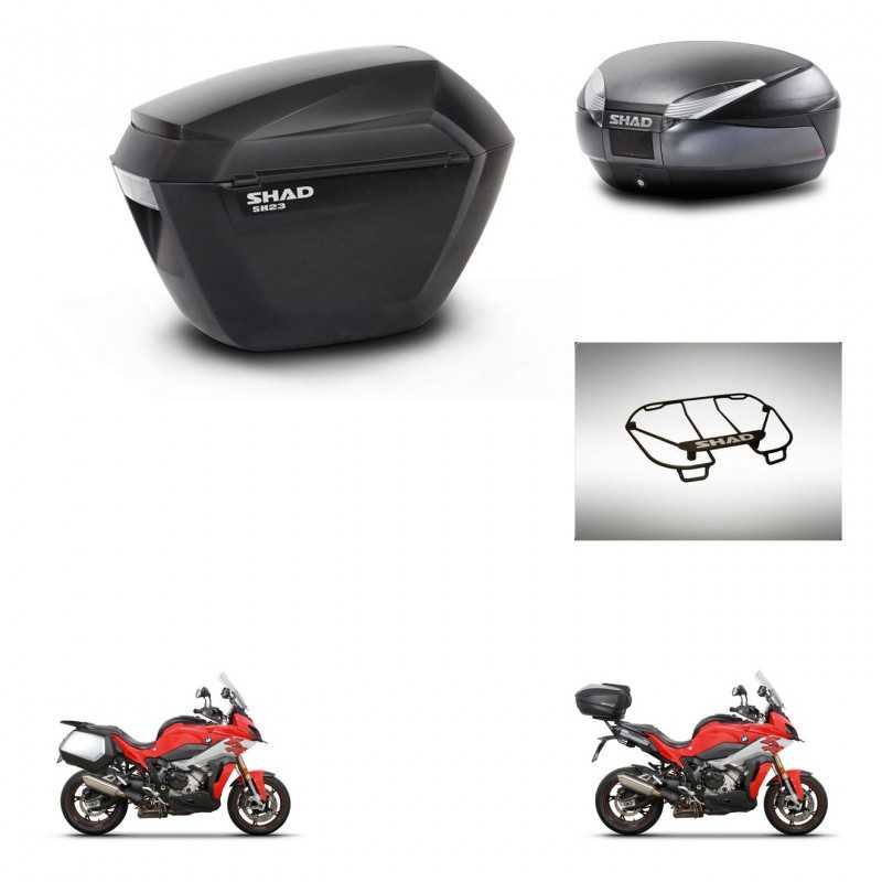 SHAD Rear trunk + side cases + upper rack rack + mounting hardware + 3p hardware SH23 SH48 DARK GREY PREMIUM KIT-273341