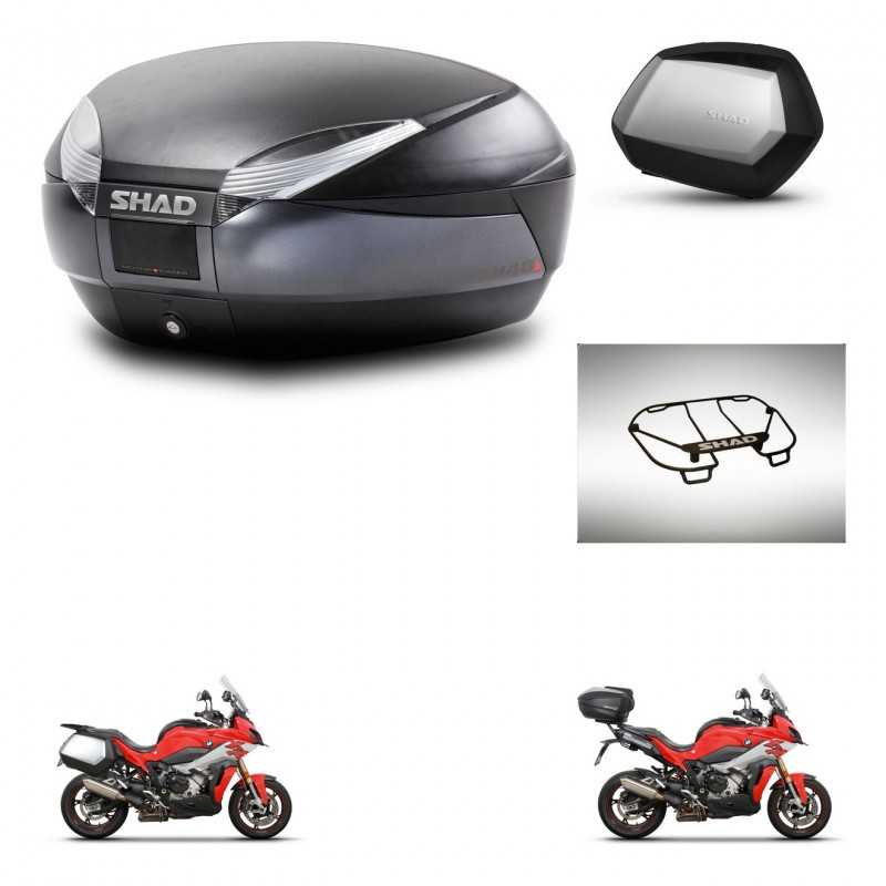 SHAD Side cases + rear trunk + upper rack rack + mounting hardware + 3p hardware SH48 DARK GREY PREMIUM SC SH35 PREMIUM KIT-2733