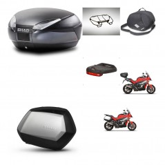 SHAD Maletas laterales + baul trasero accesorios herraje montaje 3p SH48 DARK GREY PREMIUM SC SH35 KIT-273354
