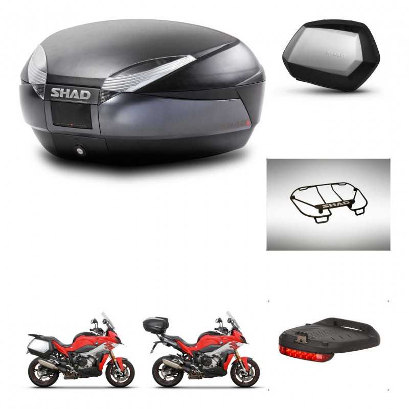 SHAD Maletas laterales + baul trasero accesorios herraje montaje 3p SH48 DARK GREY PREMIUM SC SH35 KIT-273355