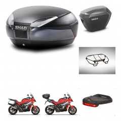 SHAD Side cases + rear trunk + accessories + mounting hardware + 3p hardware SH48 DARK GREY PREMIUM SH23 ALU KIT-273356