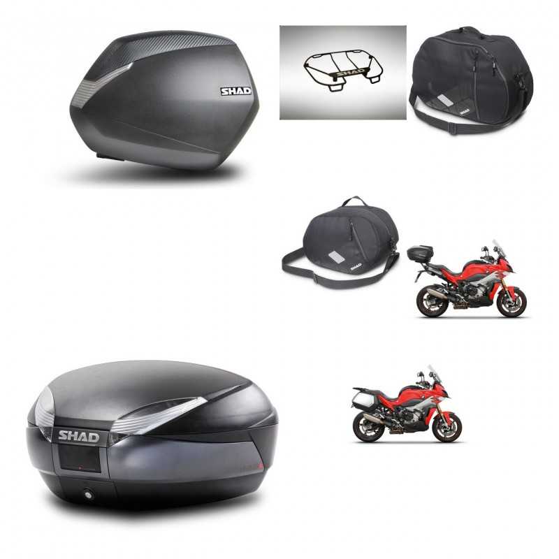 SHAD Rear trunk + side cases + accessories + mounting hardware + 3p hardware SH36 SH 36 SH48 DARK GREY PREMIUM KIT-273357