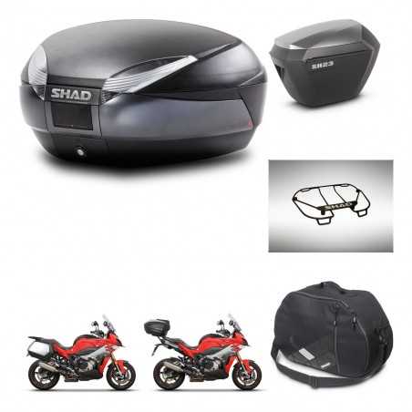 SHAD Side cases + rear trunk + accessories + mounting hardware + 3p hardware SH48 DARK GREY PREMIUM SH23 ALU KIT-273365