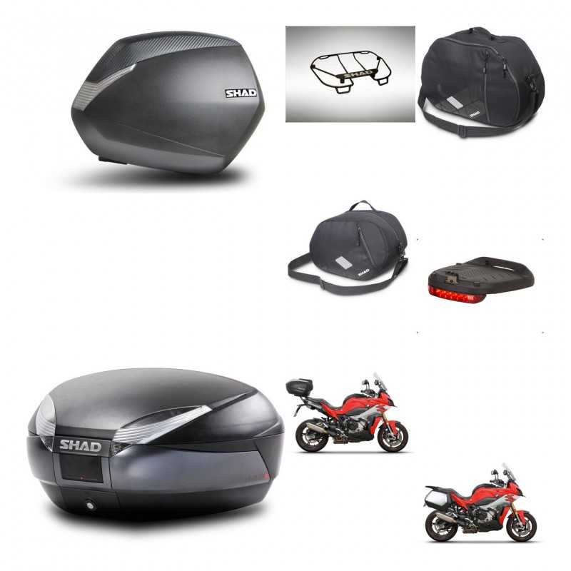 SHAD Baul trasero + maletas laterales accesorios herraje montaje 3p SH36 SH 36 SH48 DARK GREY PREMIUM KIT-273366