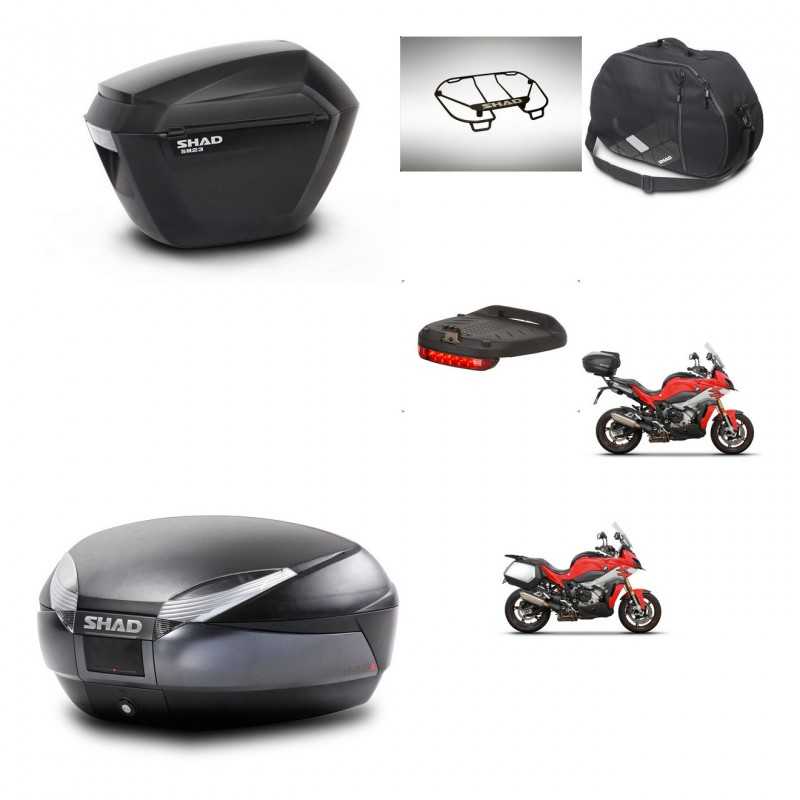 SHAD Rear trunk + side cases + accessories + mounting hardware + 3p hardware SH23 SH48 DARK GREY PREMIUM KIT-273368