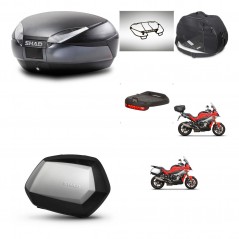 SHAD Side cases + rear trunk + accessories + mounting hardware + 3p hardware SH48 DARK GREY PREMIUM SC SH35 PREMIUM KIT-273373