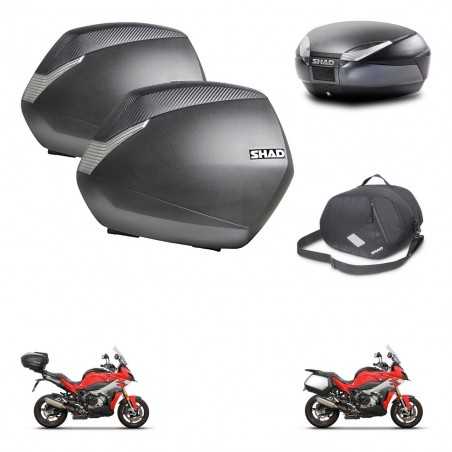 SHAD Baul trasero + maletas laterales bolsa interna herraje 3p montaje SH36 SH 36 SH48 DARK GREY PREMIUM KIT-273375