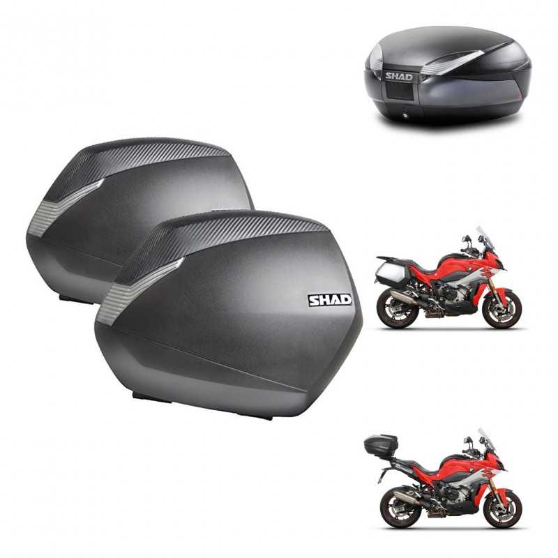 SHAD Rear trunk + side cases + 3p hardware + mounting hardware SH36 SH 36 SH48 DARK GREY PREMIUM KIT-273376