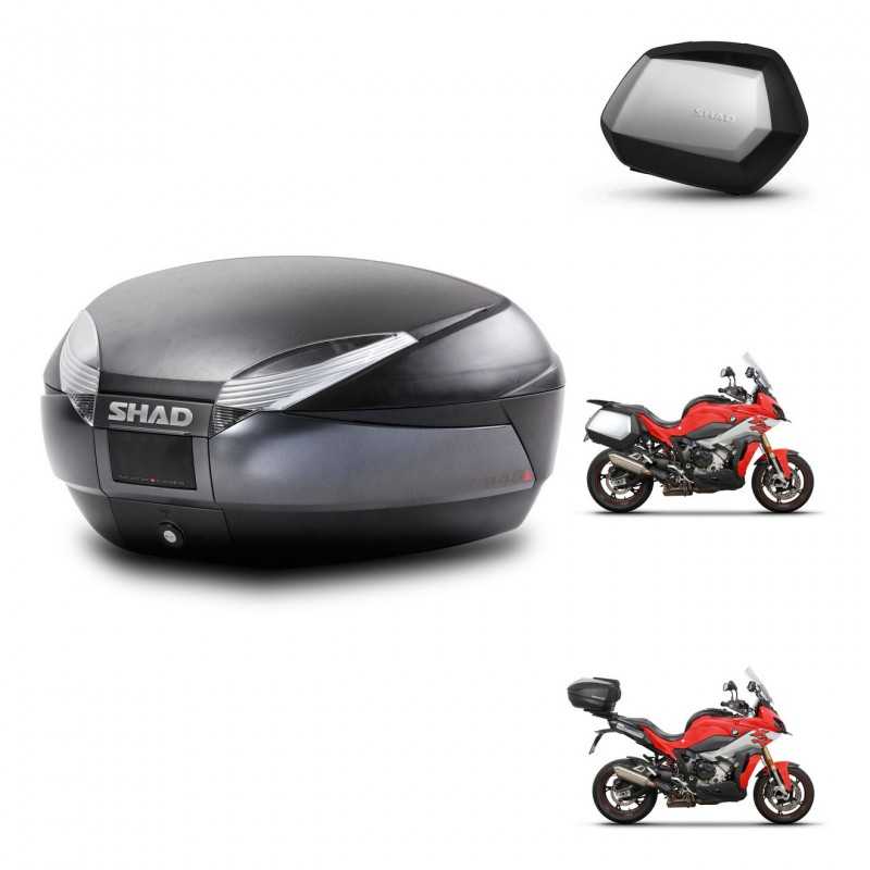 SHAD Side cases + rear trunk + 3p hardware + mounting hardware SH48 DARK GREY PREMIUM SC SH35 PREMIUM KIT-273382
