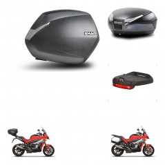SHAD Baul trasero + maletas laterales luz de freno herraje 3p montaje SH36 SH 36 SH48 DARK GREY PREMIUM KIT-273385