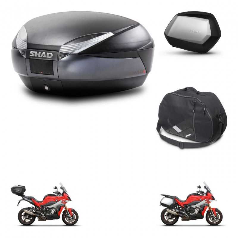 SHAD Side cases + rear trunk + inner bag + 3p hardware + mounting hardware SH48 DARK GREY PREMIUM SC SH35 PREMIUM KIT-273400