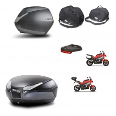 SHAD Baul trasero + maletas laterales accesorios herraje 3p montaje SH36 SH 36 SH48 DARK GREY PREMIUM KIT-273402