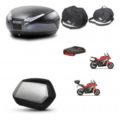 SHAD Side cases + rear trunk + accessories + 3p hardware + mounting hardware SH48 DARK GREY PREMIUM SC SH35 PREMIUM KIT-273408