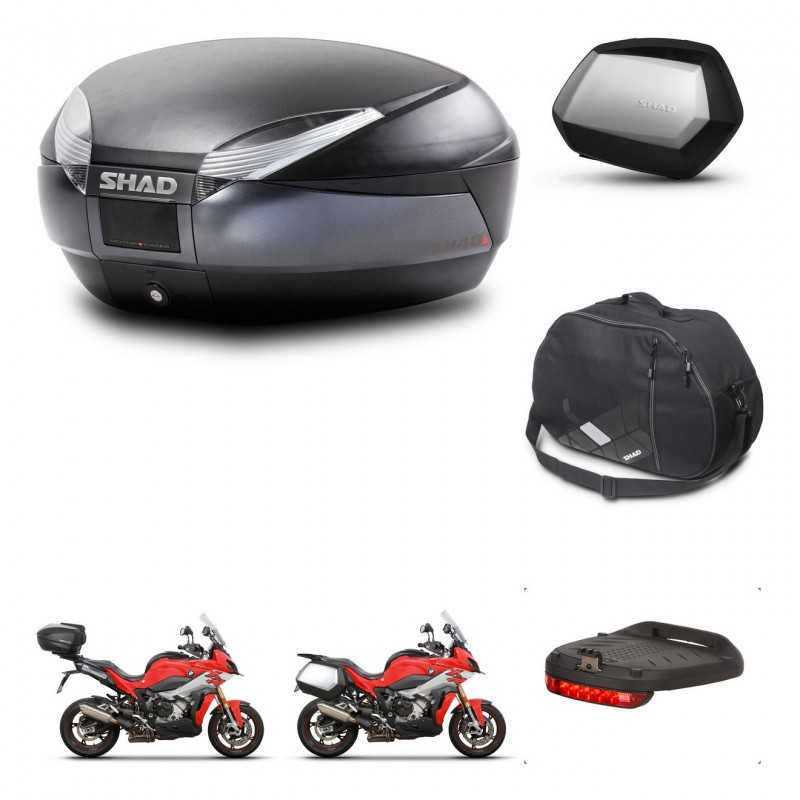 SHAD Maletas laterales + baul trasero accesorios herraje 3p montaje SH48 DARK GREY PREMIUM SC SH35 KIT-273409