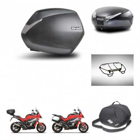 SHAD Baul trasero + maletas laterales accesorios herraje 3p montaje SH36 SH 36 SH48 DARK GREY PREMIUM KIT-273411