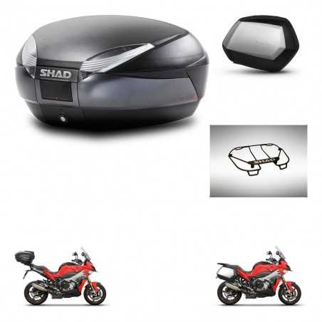 SHAD Side cases + rear trunk + upper rack rack + 3p hardware + mounting hardware SH48 DARK GREY PREMIUM SC SH35 PREMIUM KIT-2734