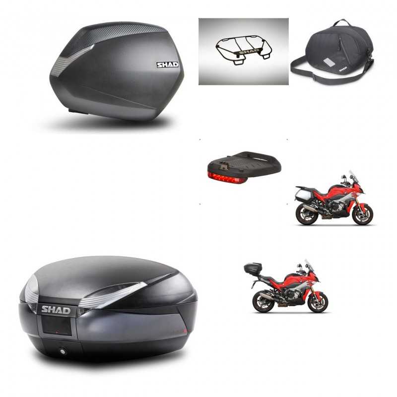 SHAD Baul trasero + maletas laterales accesorios herraje 3p montaje SH36 SH 36 SH48 DARK GREY PREMIUM KIT-273420