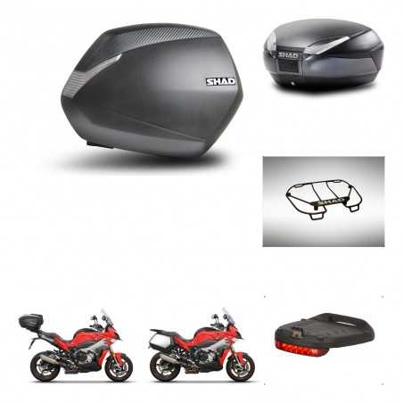 SHAD Baul trasero + maletas laterales accesorios herraje 3p montaje SH36 SH 36 SH48 DARK GREY PREMIUM KIT-273421
