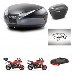 SHAD Side cases + rear trunk + accessories + 3p hardware + mounting hardware SH48 DARK GREY PREMIUM SH23 ALU KIT-273428