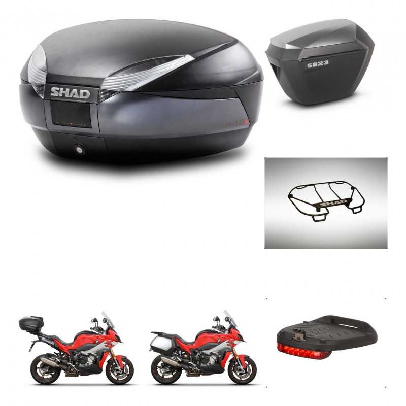 SHAD Side cases + rear trunk + accessories + 3p hardware + mounting hardware SH48 DARK GREY PREMIUM SH23 ALU KIT-273428