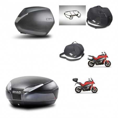 SHAD Baul trasero + maletas laterales accesorios herraje 3p montaje SH36 SH 36 SH48 DARK GREY PREMIUM KIT-273429
