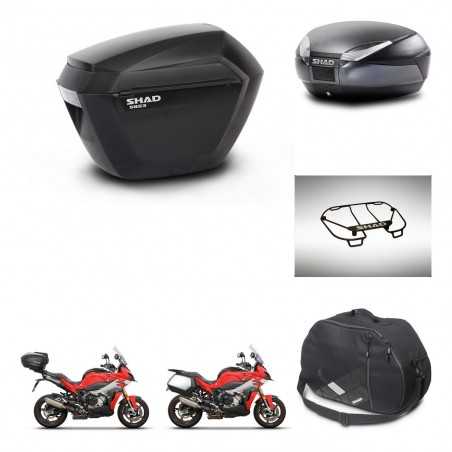 SHAD Baul trasero + maletas laterales accesorios herraje 3p montaje SH23 SH48 DARK GREY PREMIUM KIT-273431