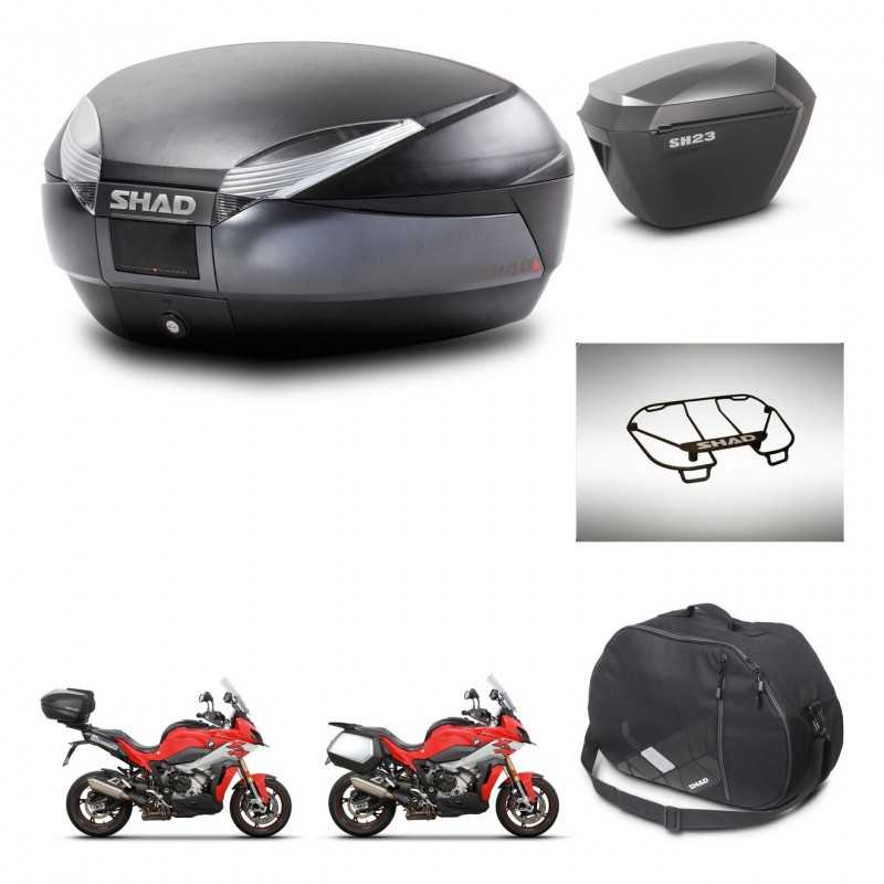 SHAD Side cases + rear trunk + accessories + 3p hardware + mounting hardware SH48 DARK GREY PREMIUM SH23 ALU KIT-273437