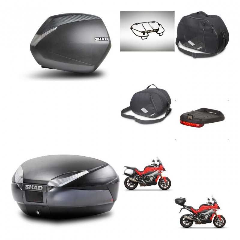 SHAD Baul trasero + maletas laterales accesorios herraje 3p montaje SH36 SH 36 SH48 DARK GREY PREMIUM KIT-273438