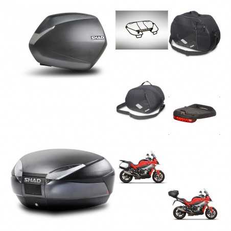 SHAD Rear trunk + side cases + accessories + 3p hardware + mounting hardware SH36 SH 36 SH48 DARK GREY PREMIUM KIT-273438
